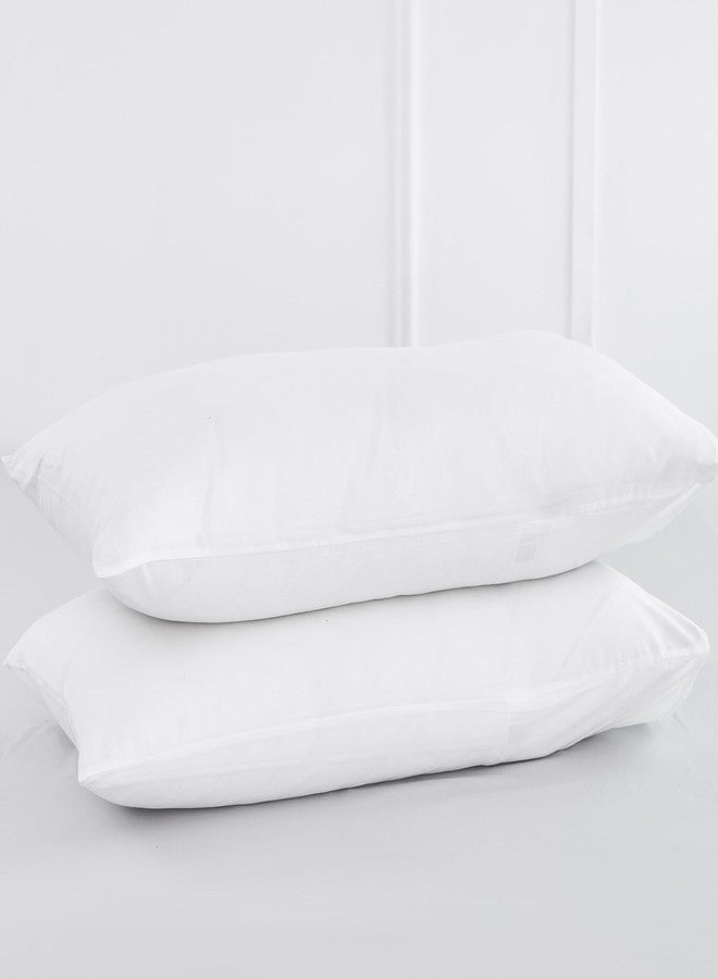 MooMee Bedding Pillowcases Pack of 2 100% Washed Cotton Linen Like Textured Breathable Durable Soft Comfy (Solid Off White, Standard) - Image 1
